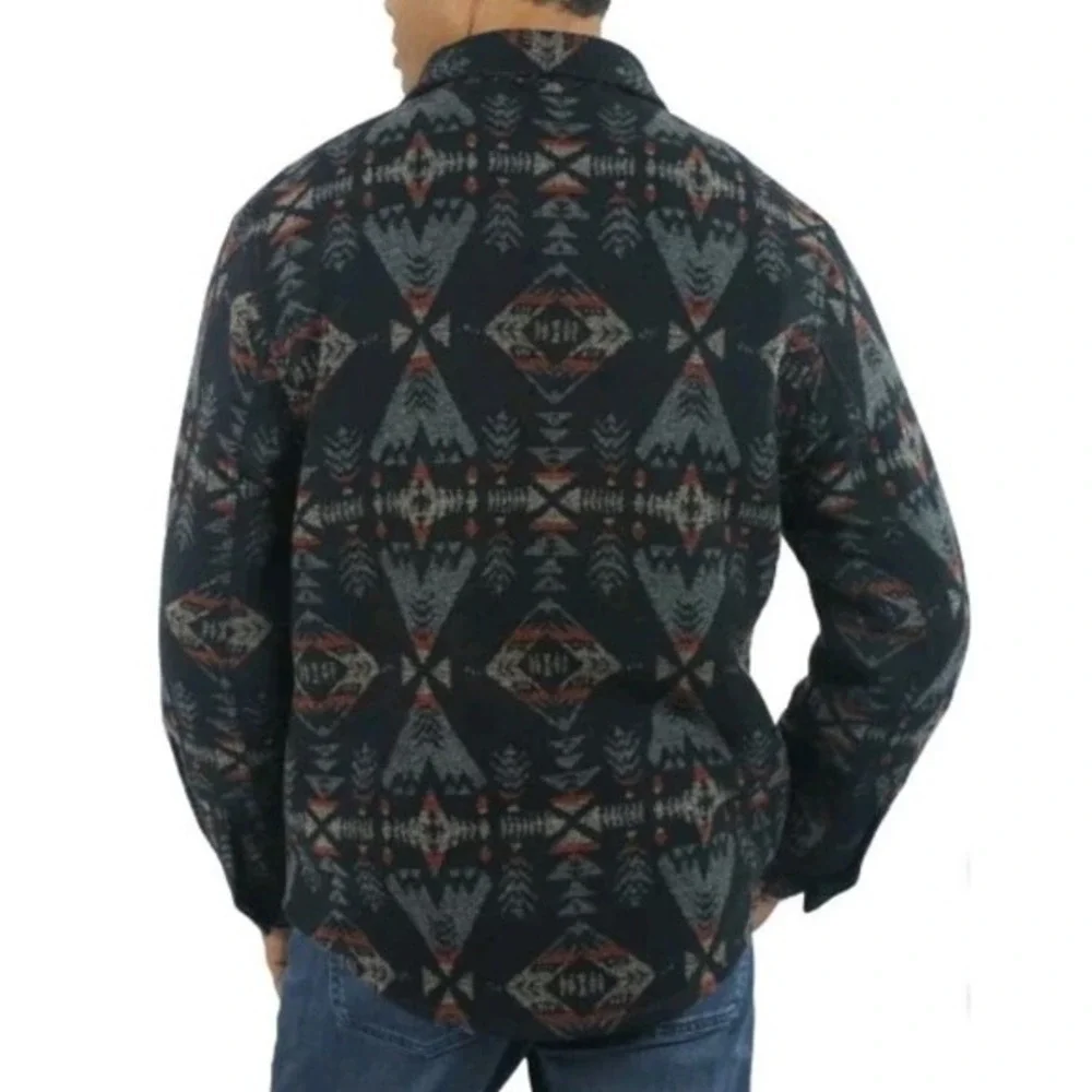 Jachs Men's Wool Blend Sherpa‎ Lined Flannel Shirt Jacket, Medium